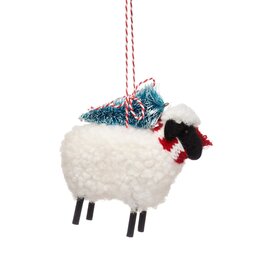 Sass & Belle BOULE DE NOËL EN FEUTRE – Mouton avec Sapin