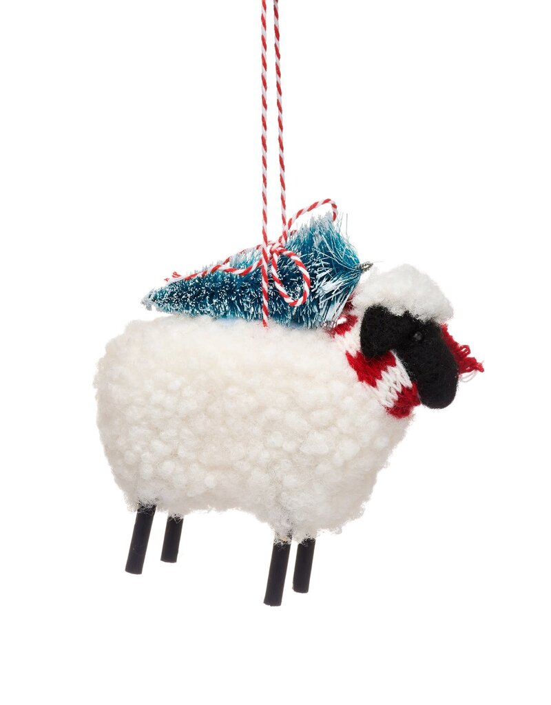 Sass & Belle VILTEN KERSTBAL – Charmant schaap met mini-kerstboom
