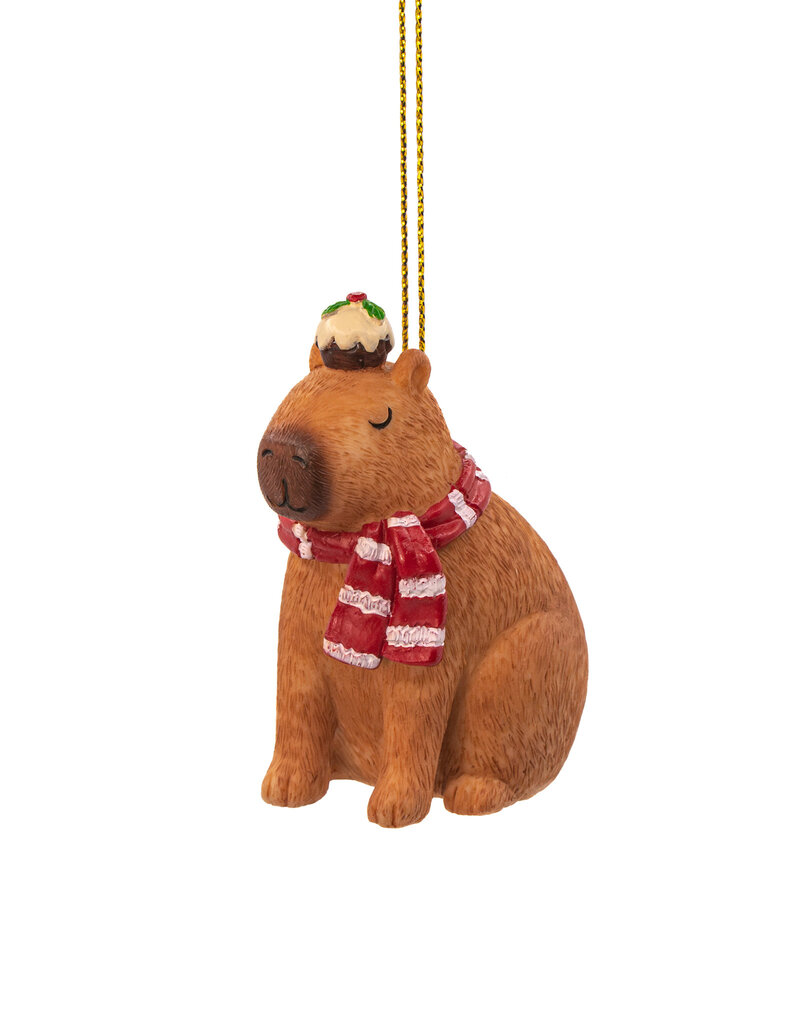 Sass & Belle FELT CHRISTMAS ORNAMENT – Capybara with winter hat