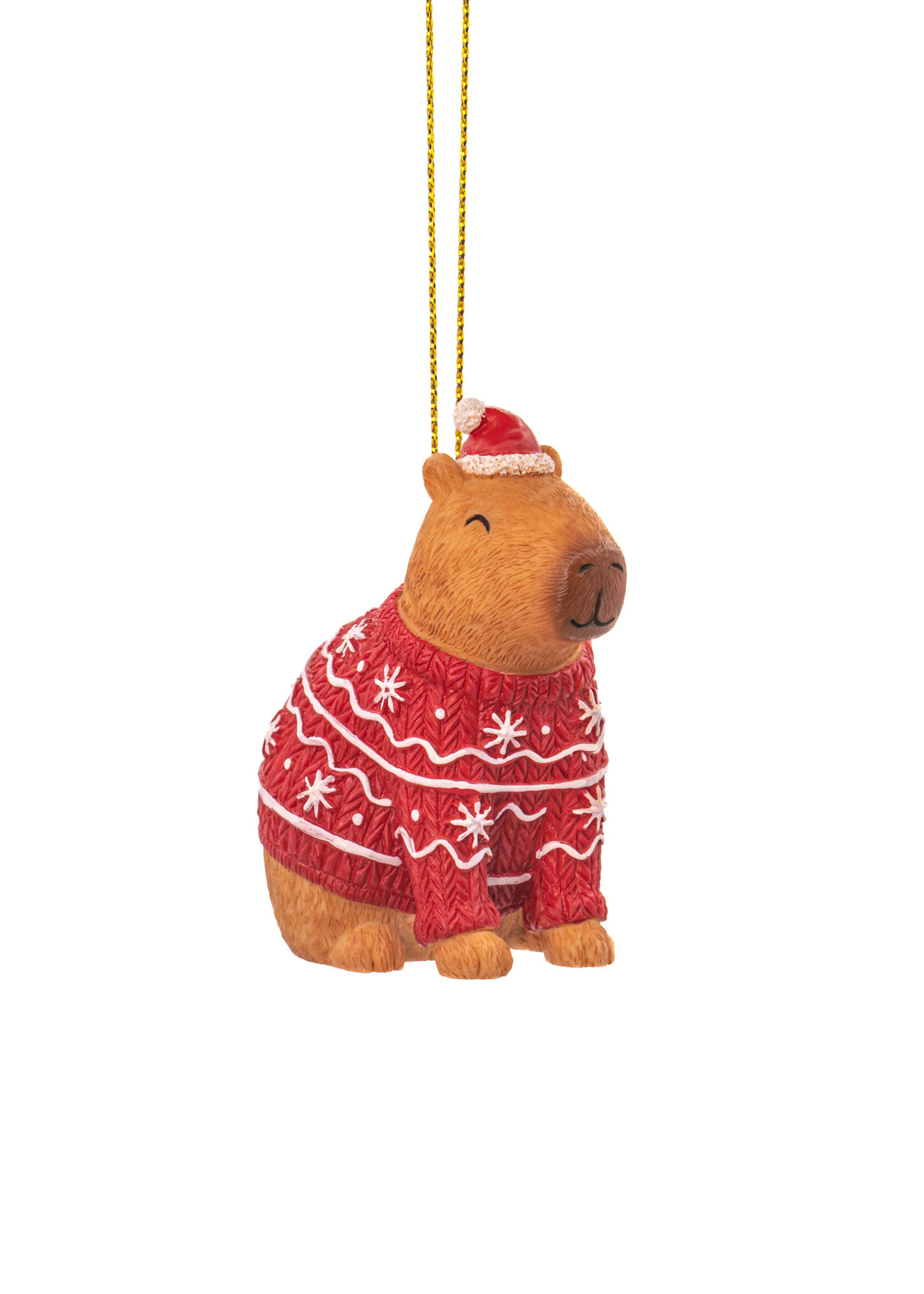 FELT CHRISTMAS ORNAMENT – Capybara with winter hat