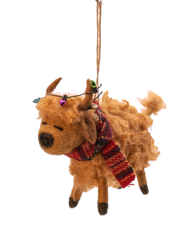 Sass & Belle VILTEN HANGDECORATIE| Highland koe