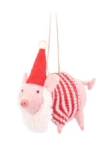 Sass & Belle Festive Pig | Felt Hanging Decoration