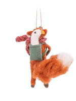 Décoration Suspendue Renard avec Canard dans le Sac à Dos en Feutre