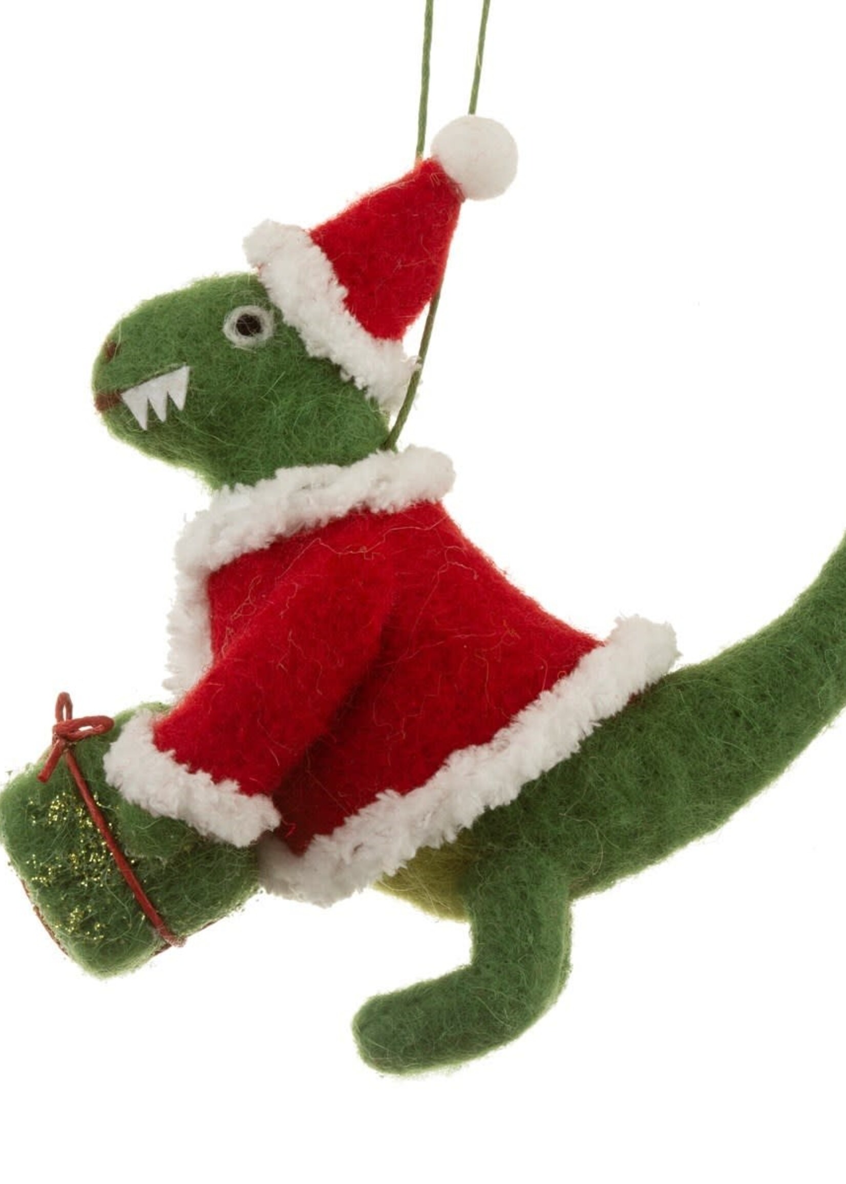 Sass & Belle Roarsome Dinosaur Santa Felt Hanging Decoration