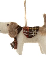 Sass & Belle Tartan Dog Felt Hanging Decoration