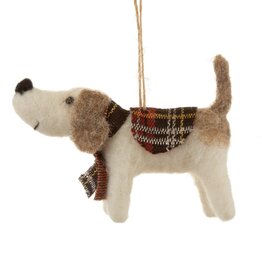 Sass & Belle Décoration Suspendue Chien en Feutre Tartan