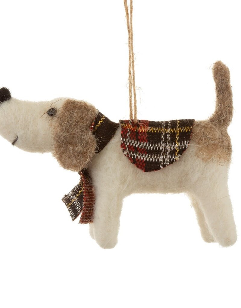 Sass & Belle Tartan Dog Felt Hanging Decoration