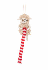 Sass & Belle Knitting Sheep Felt Hanging Decoration