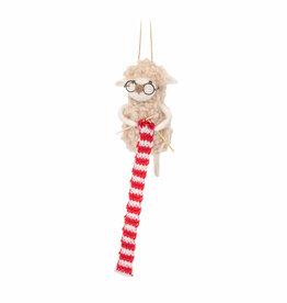 Sass & Belle Knitting Sheep Felt Hanging Decoration
