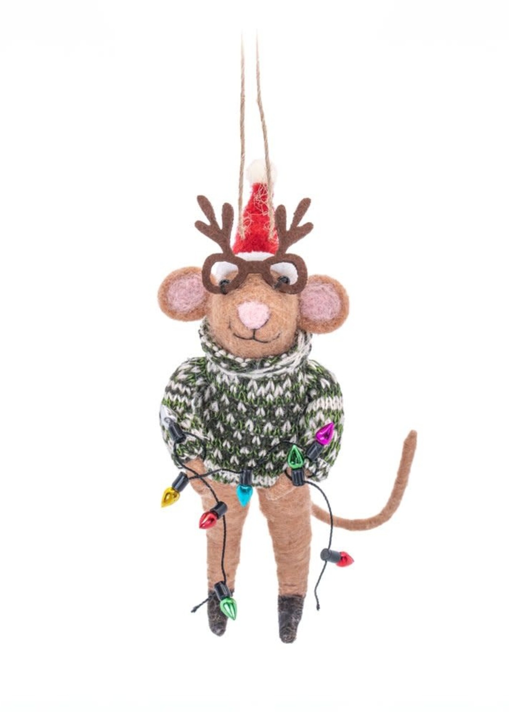 Sass & Belle KERSTBAL VILT - Kerstvierende muis