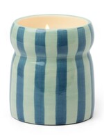 PADDYWAX Bougie parfumée Cabana en céramique rayée bleue – Cidre chaud