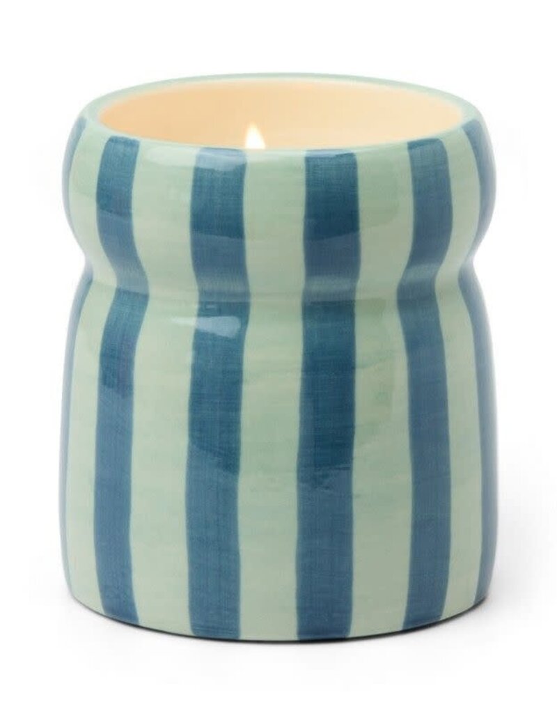 PADDYWAX Cabana scented candle in blue striped ceramic – Warm Cider