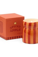 PADDYWAX Cabana scented candle in red/coral striped ceramic – Spiced apple