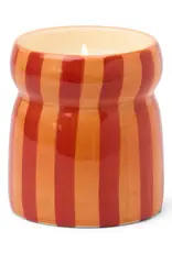 PADDYWAX Cabana scented candle in red/coral striped ceramic – Spiced apple