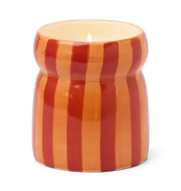 PADDYWAX Cabana scented candle in red/coral striped ceramic – Spiced apple