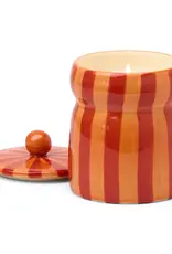 PADDYWAX Cabana scented candle in red/coral striped ceramic – Spiced apple