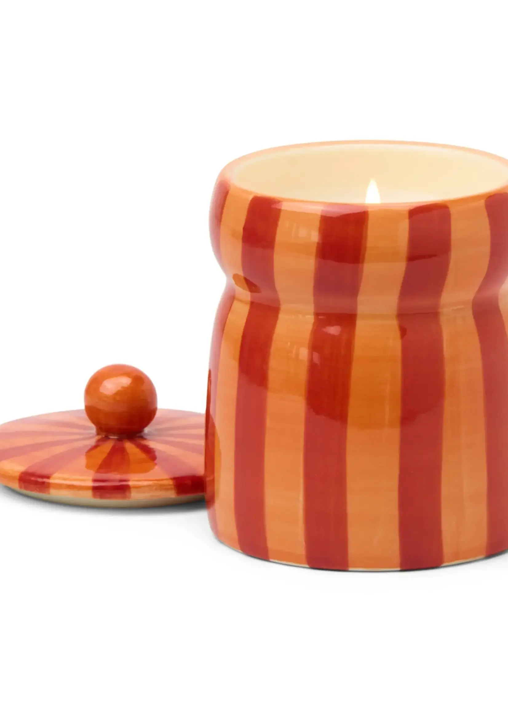PADDYWAX Cabana scented candle in red/coral striped ceramic – Spiced apple