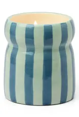 PADDYWAX Cabana geurkaars in blauw gestreept keramiek – Warm Cider