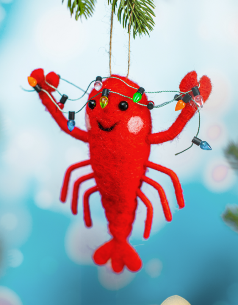 Sass & Belle BOULE DE NOËL EN FEUTRE – Homard avec guirlande