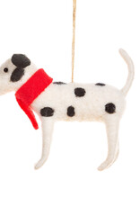 Sass & Belle Décoration de Noël en feutre d’un dalmatien avec écharpe rouge