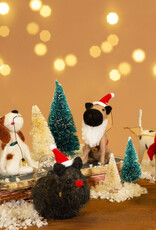 Sass & Belle Felt Christmas hanging decoration of a dalmatian with red scarf