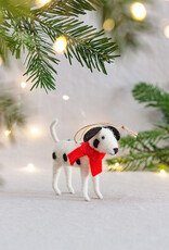 Sass & Belle Felt Christmas hanging decoration of a dalmatian with red scarf