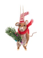 DÉCORATION SUSPENDUE EN FEUTRE – Souris avec sapin