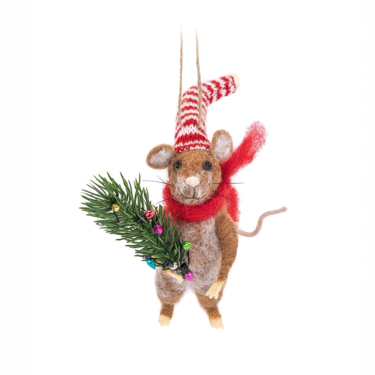 Schattige naald, vilt, muis, vilten muizenornament, schattige vilten