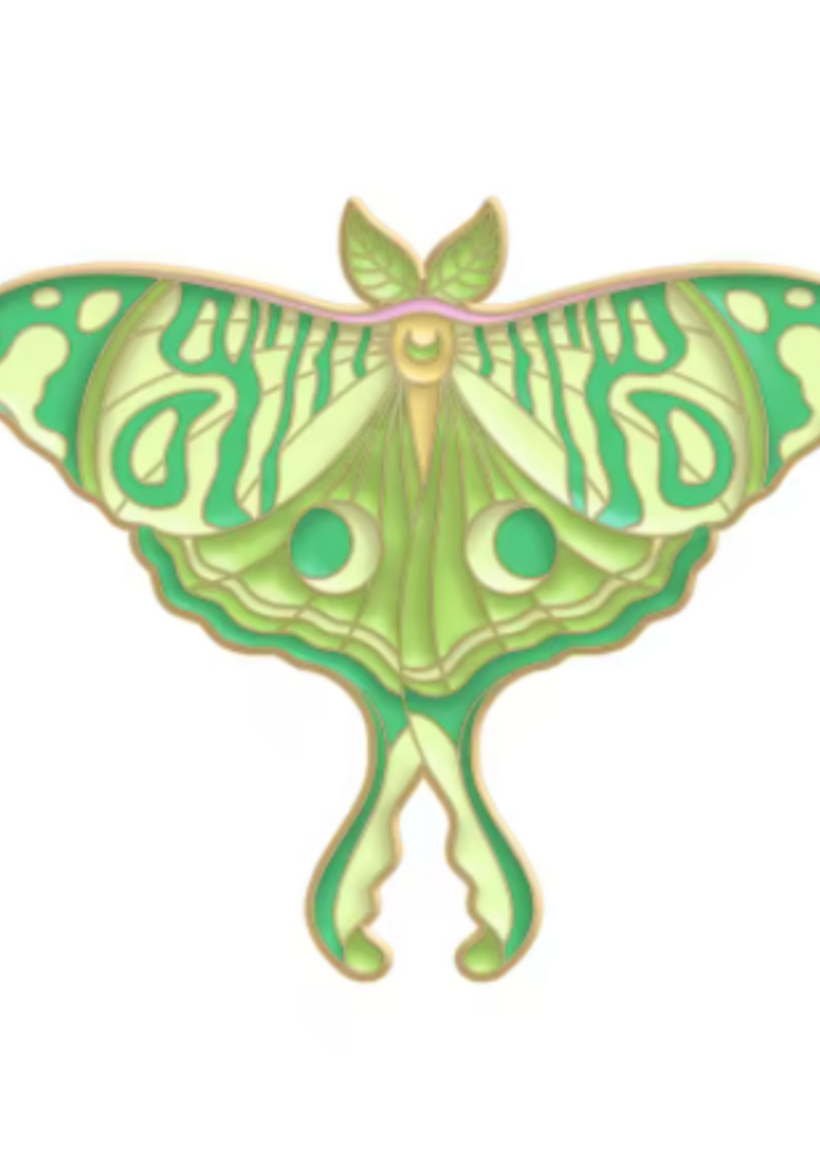 Animaux Spéciaux Enamel pin maanvlinder – Groene luna moth
