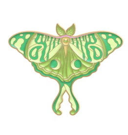 Animaux Spéciaux Luna moth enamel pin – green moth brooch