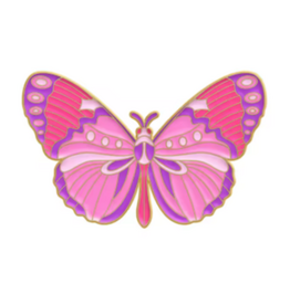 Animaux Spéciaux Pin’s papillon émaillé – rose & violet