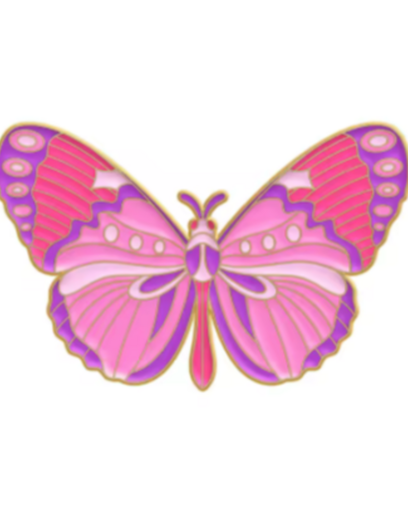 Animaux Spéciaux Pin’s papillon émaillé – rose & violet