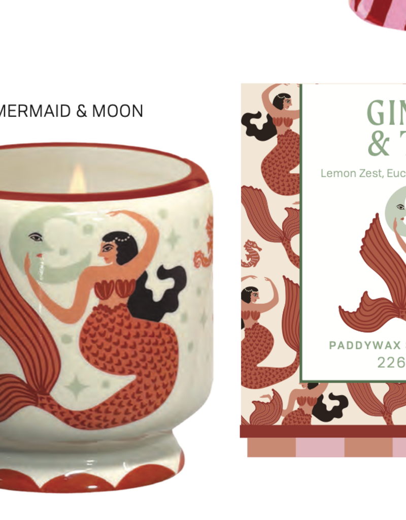 PADDYWAX A DOPO Mermaid & Moon Ceramic Candle | Ginger & Teak