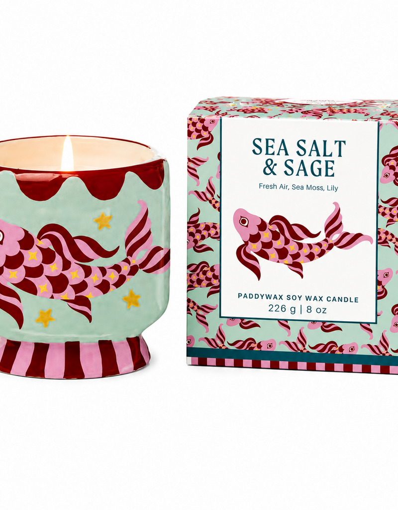 PADDYWAX A DOPO   226g  Keramische kaars Koi Fish | Zeezout & Salie
