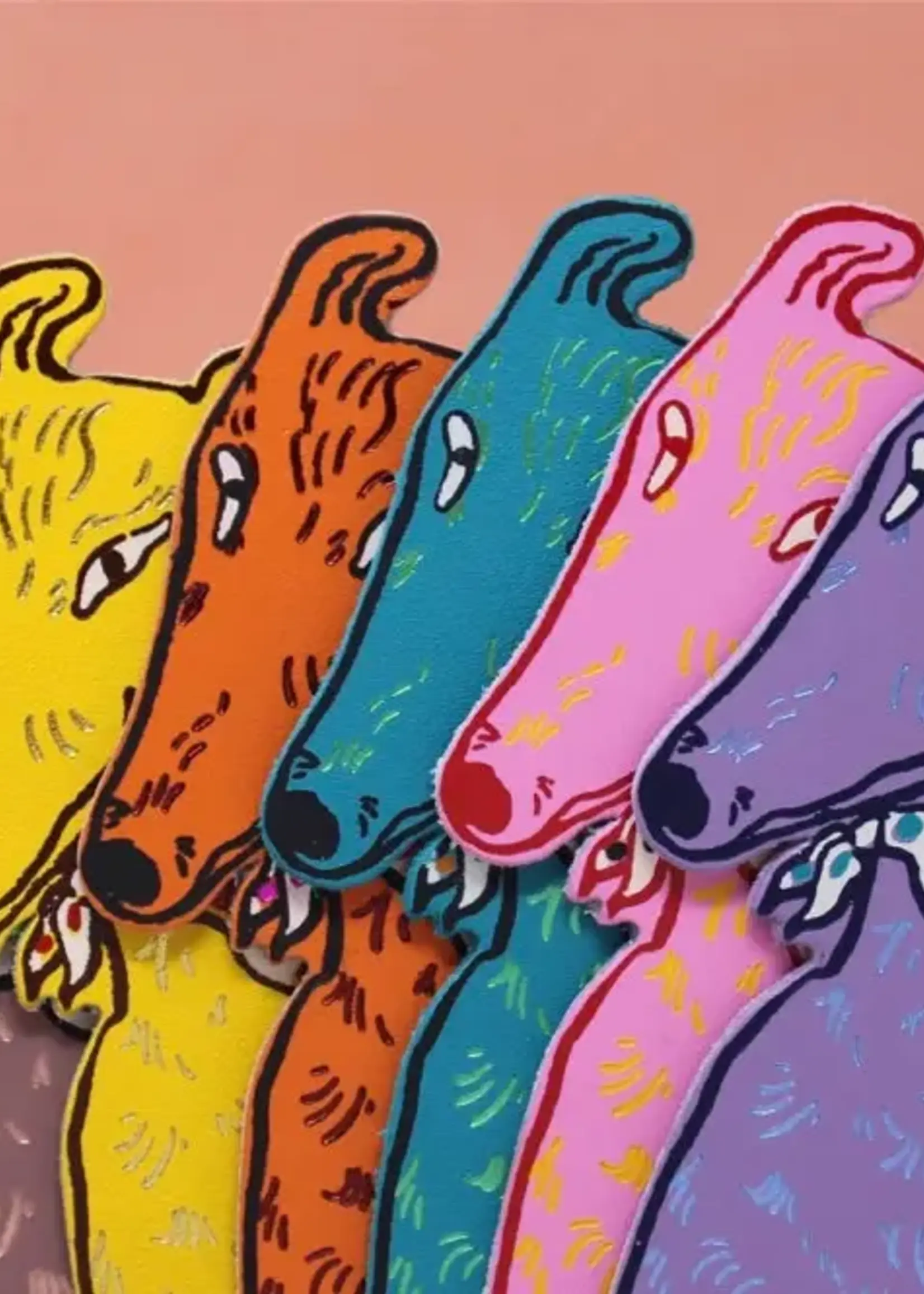 Ark Colour Design Dog Bookmark in 100% Genuine Leather – Made in Scotland