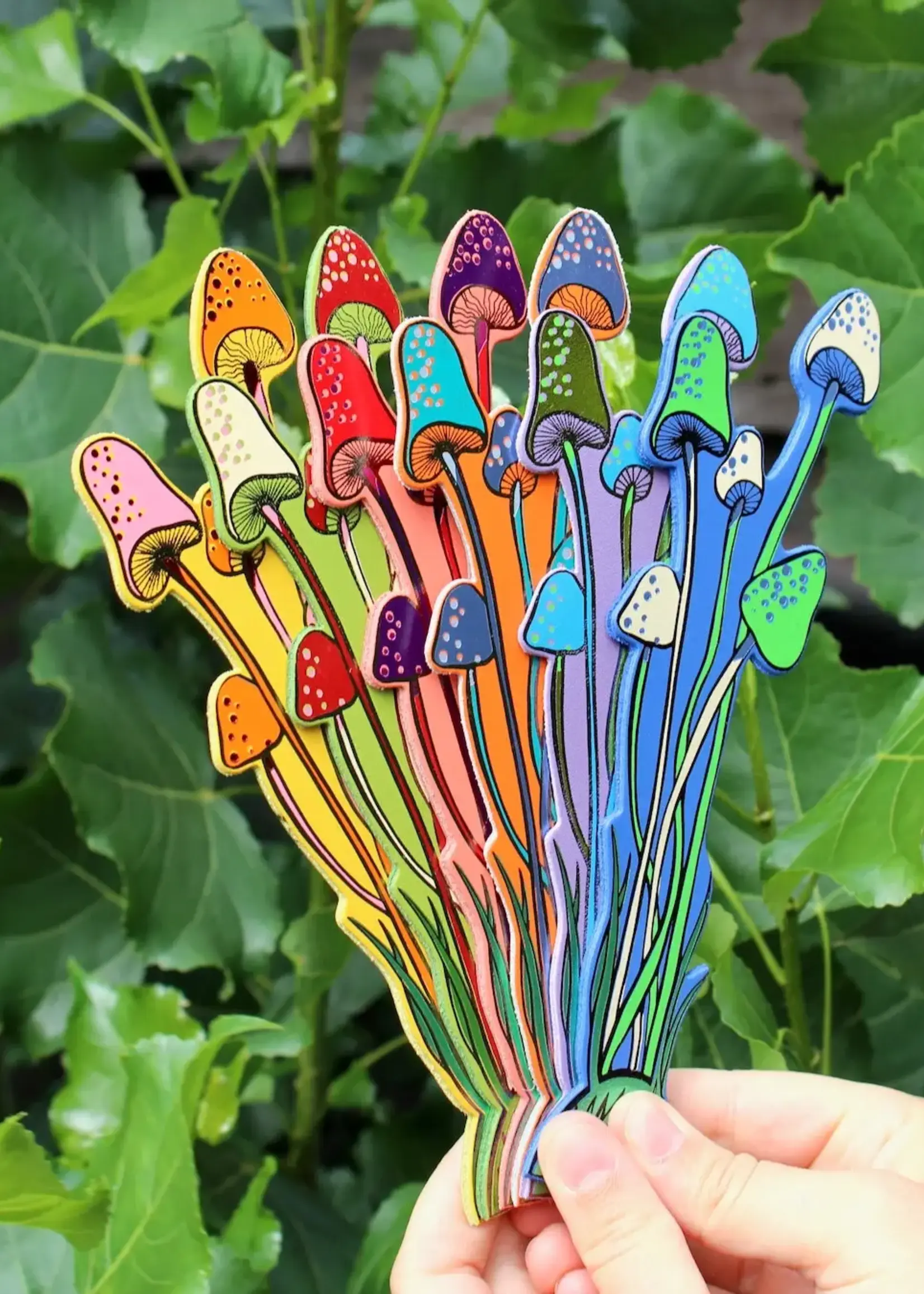 Ark Colour Design Mushroom Bookmark in 100% Genuine Leather – Made in Scotland