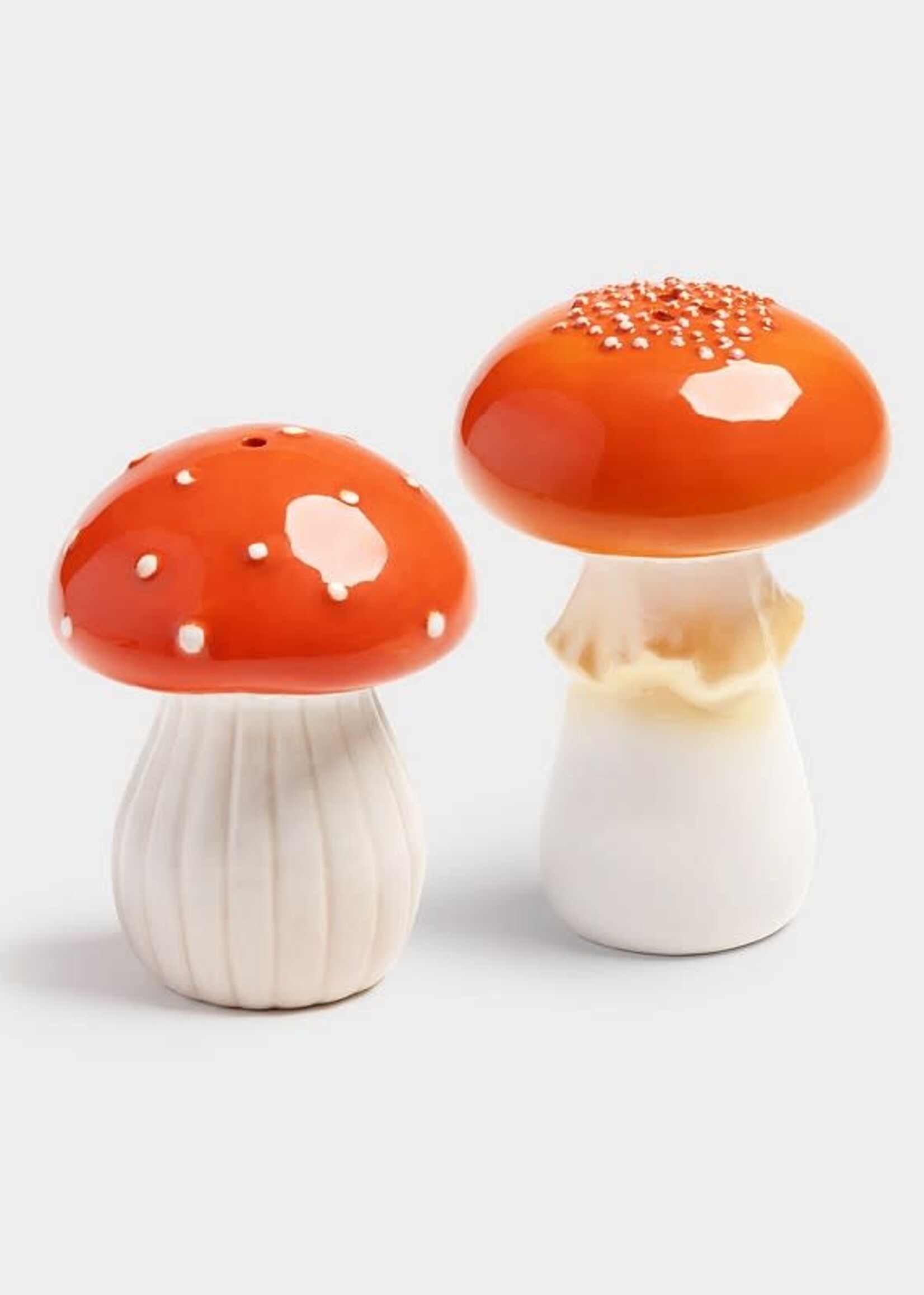 &klevering Salière et poivrière en porcelaine en forme de champignons rouges