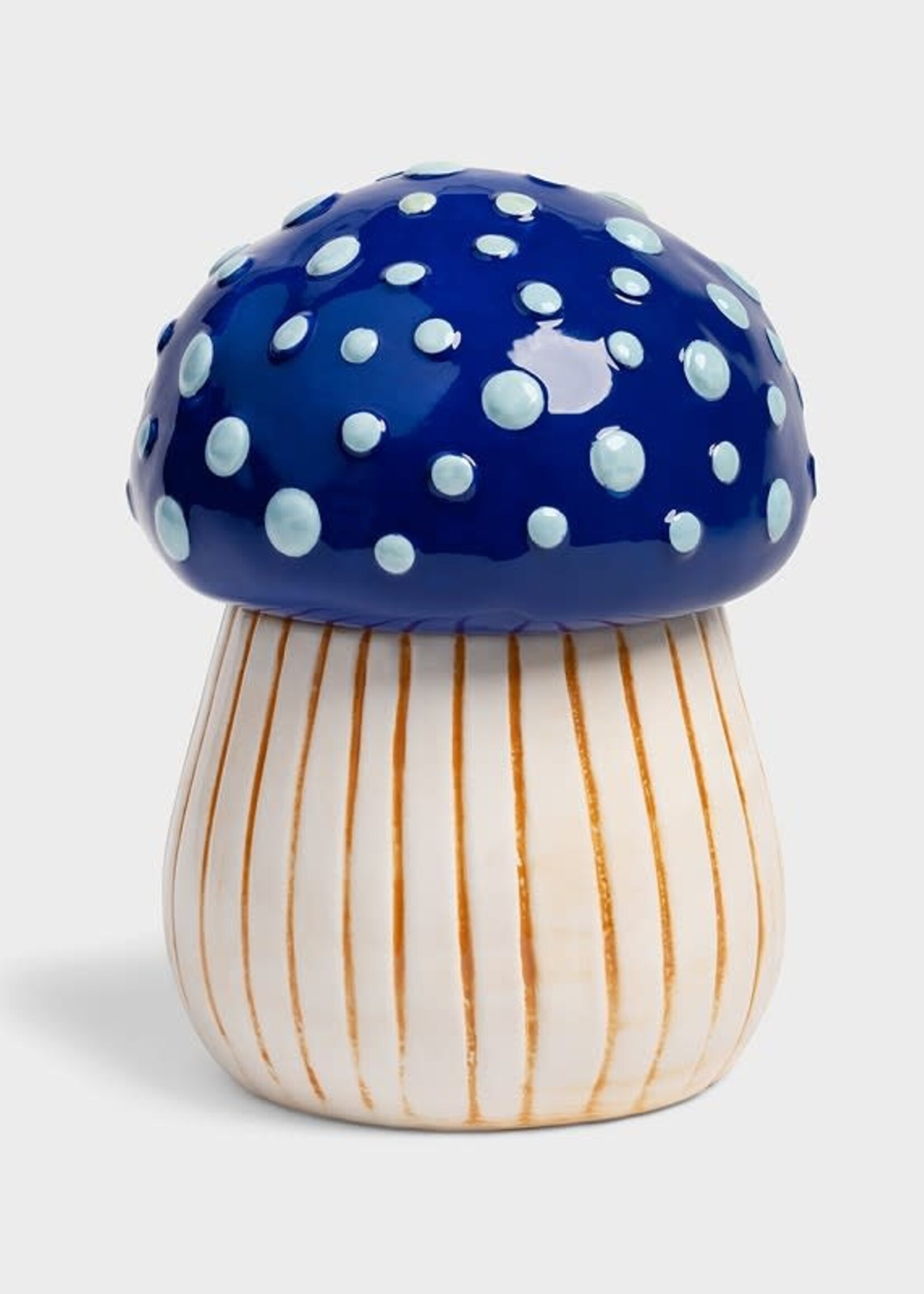 &klevering Pot décoratif Magic Mushroom en dolomite avec couvercle – bleu, taille moyenne