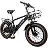 HOTBIKE -Fat tire E-bike ( mat zwart), aluminium frame en banden van 20" x 4" HOTBIKE -Fat tire E-bike ( mat zwart), aluminium frame en banden van 20" x 4"