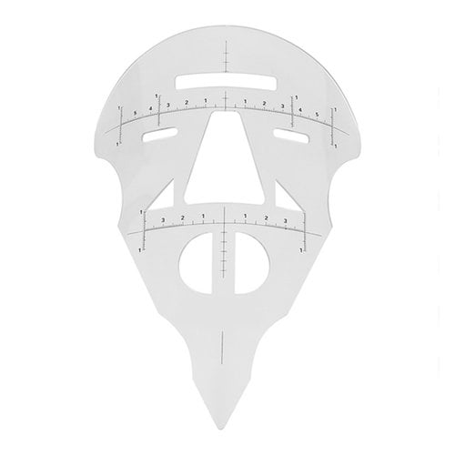 Mask with Rulers Cosmetic Eyebrow Measure Tool