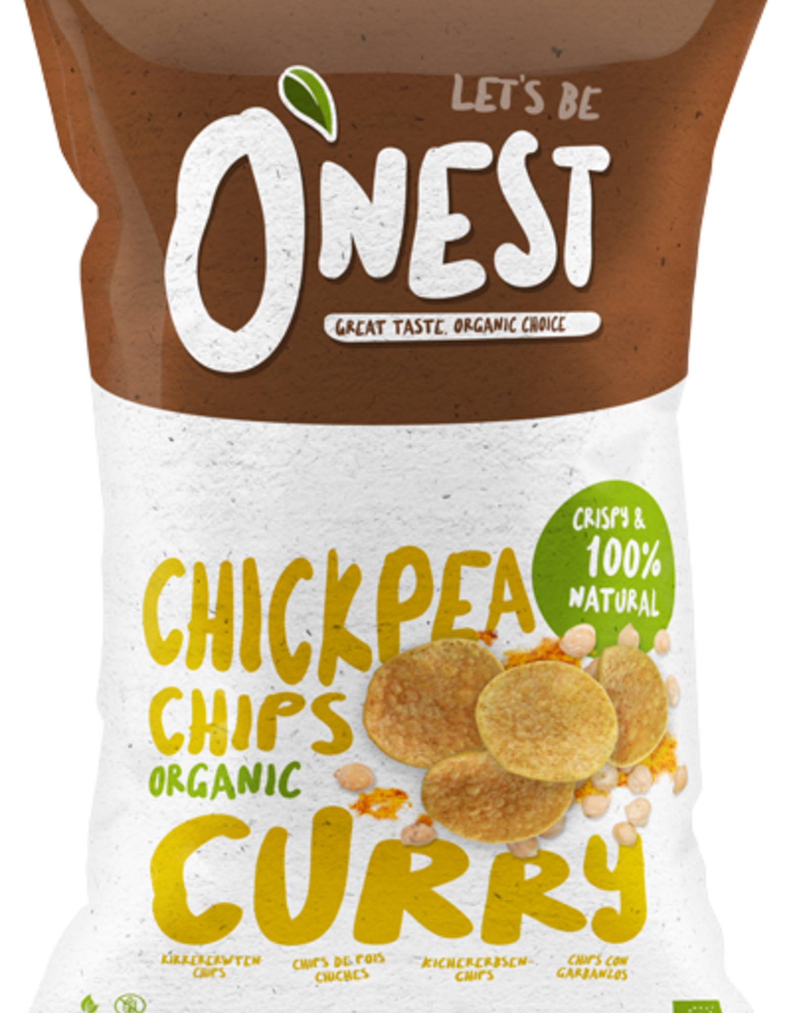 Onest Chickpea Chips Organic Curry 75g