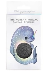 The Konjac Sponge Company Konjac Sponge Mythical Narwhal Box and Hook Bamboo Charcoal