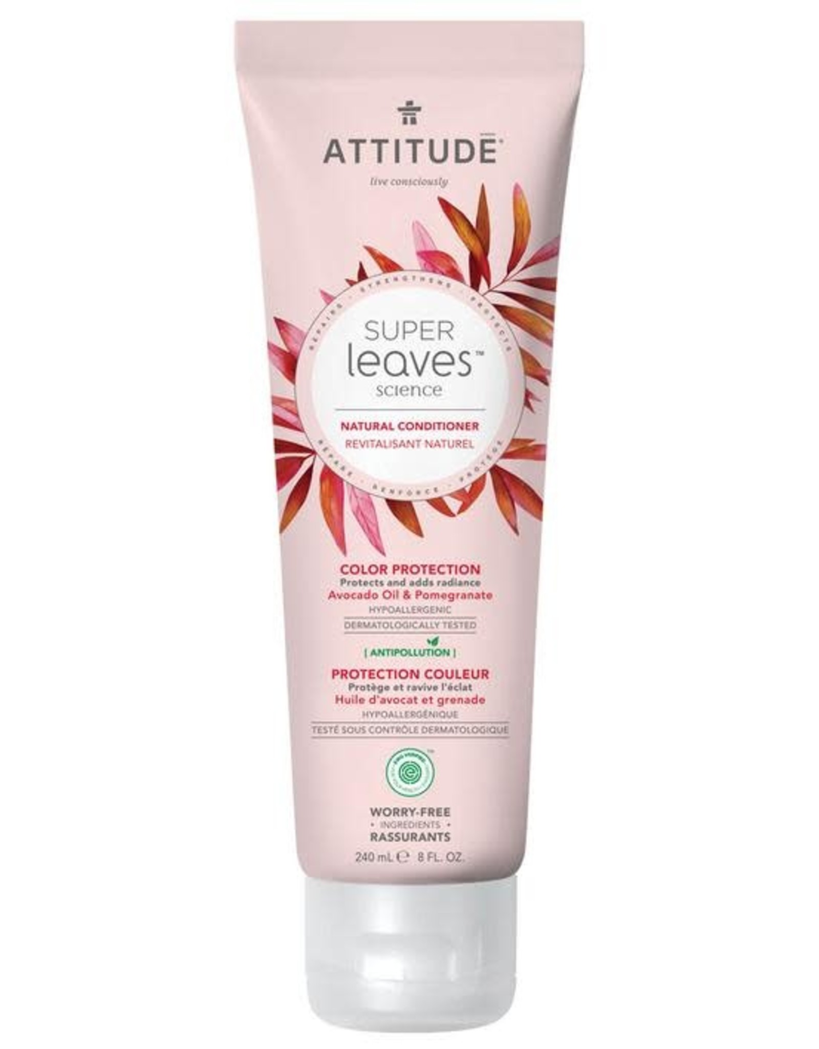 Attitude Super Leaves Natural Conditioner Colour Protect Avocado Oil & Pomegranate 240ml