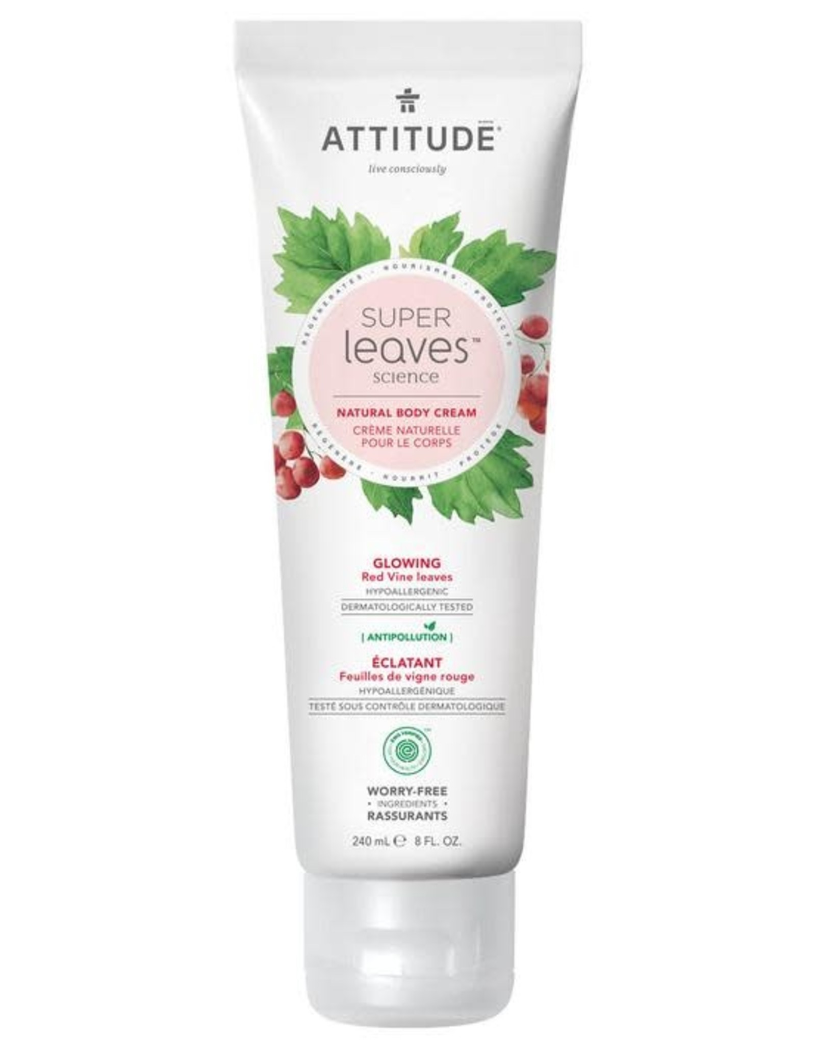 Attitude Super Leaves Natural Body Cream Glowing 240ml