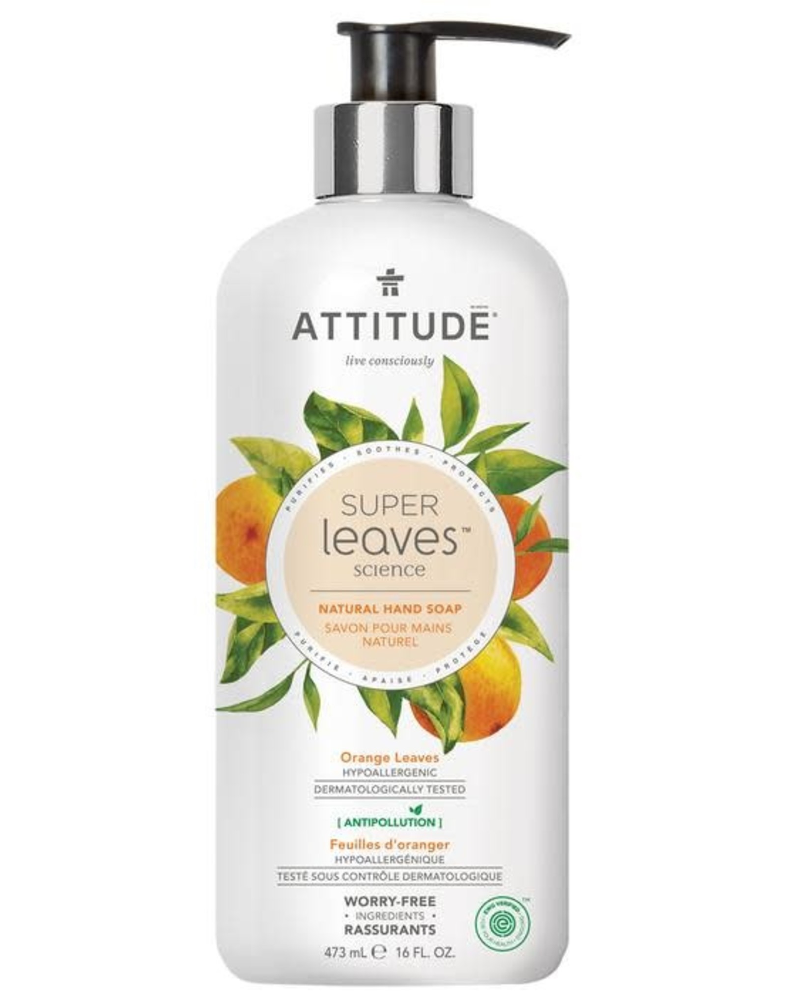 Attitude Super Leaves Natural Hand Soap Orange Leaves 473ml