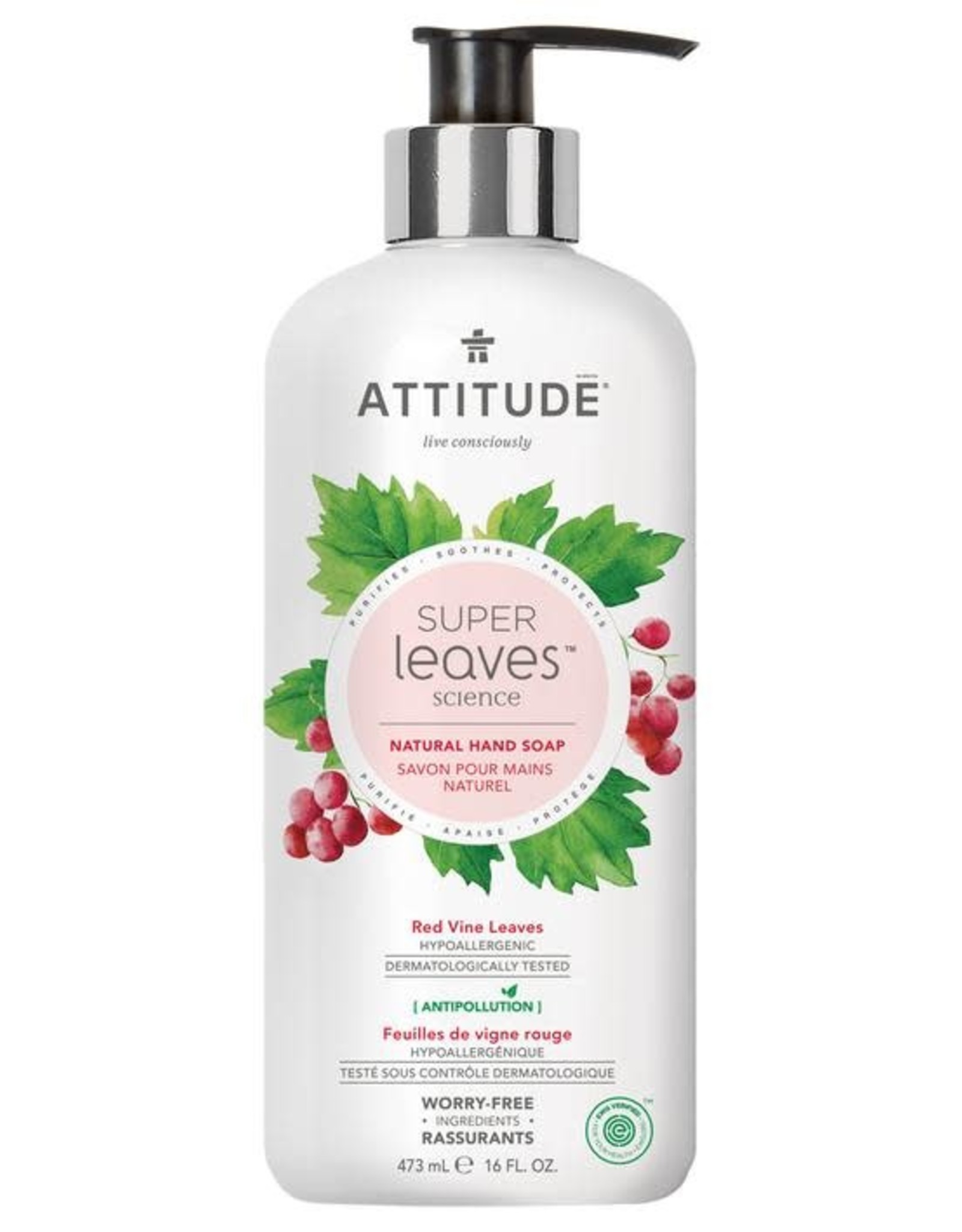 Attitude Super Leaves Natural Hand Soap Red Vine Leaves 473ml