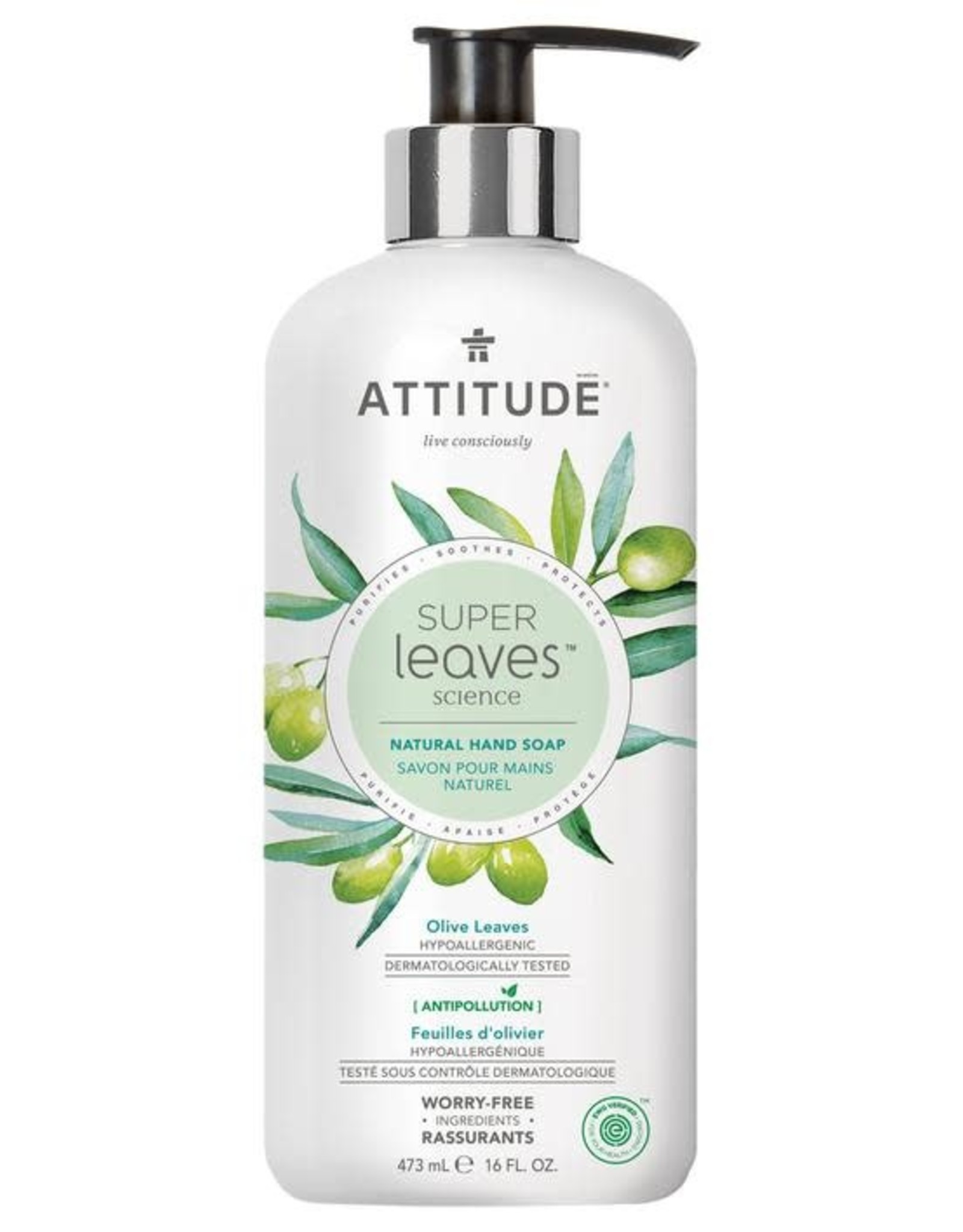 Attitude Super Leaves Natural Hand Soap Olive Leaves 473ml