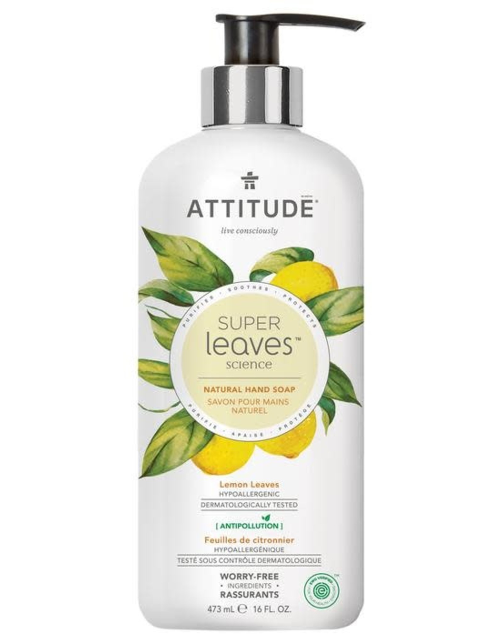 Attitude Super Leaves Natural Hand Soap Lemon Leaves 473ml