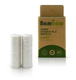 Bambaw Bambaw Corn Starch PLA Dental Floss refills - Mint 2 x 50m