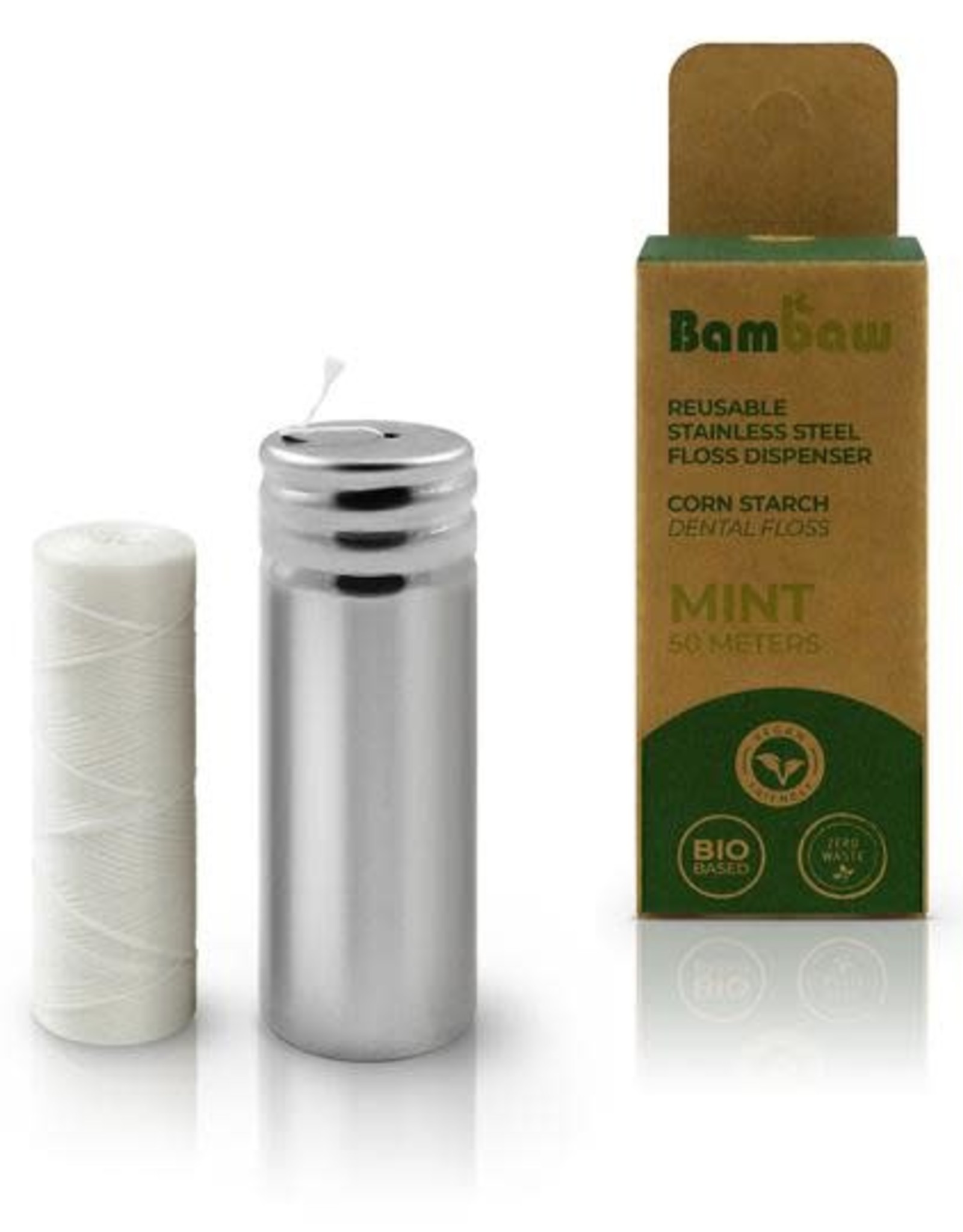 Bambaw Bambaw Corn Starch PLA Dental Floss - Mint 50m